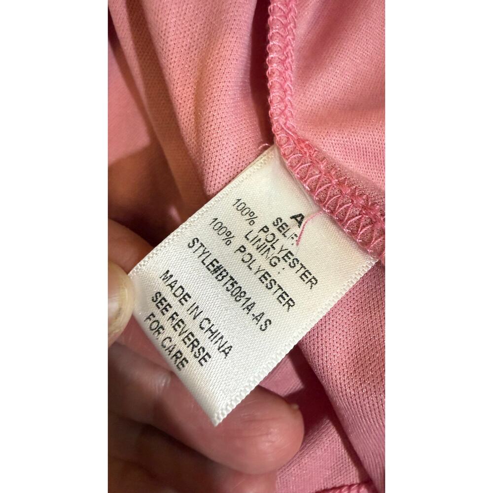 Arula Size A 1X 14/16 Pink Swiss Dot Mesh Puff Sleeve Babydoll Top - Picture 8 of 9